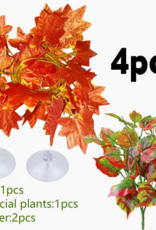 Temu 4pc Artificial Reptile Plant Set - Red