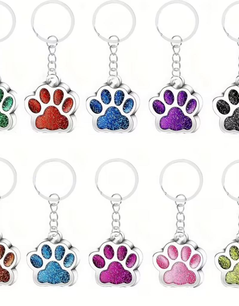 Temu Paw Print Keychains - Assorted Patterns & Colours 1pc.