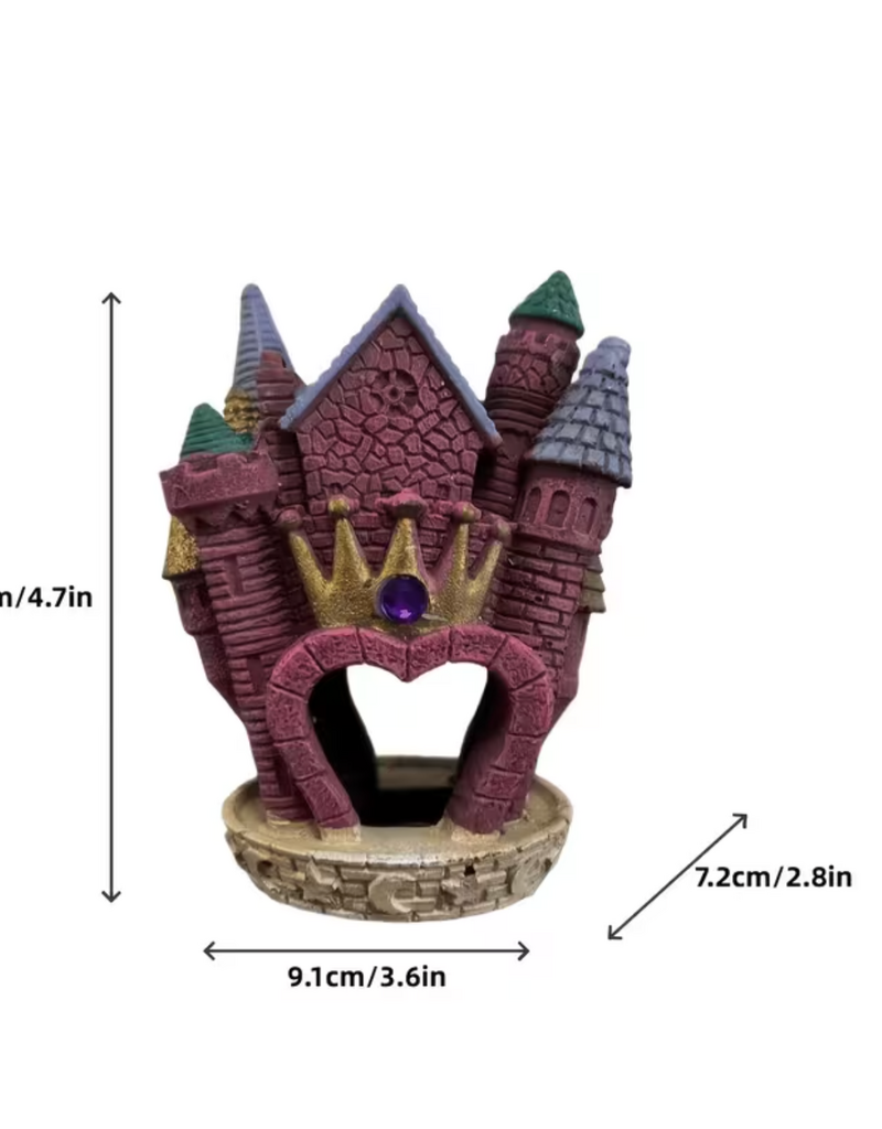 Temu Resin Aquarium Ornament - Heart Castle