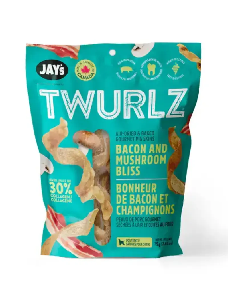 Jay's Jay's Twurlz Bacon Mushroom Dog Treats 75g