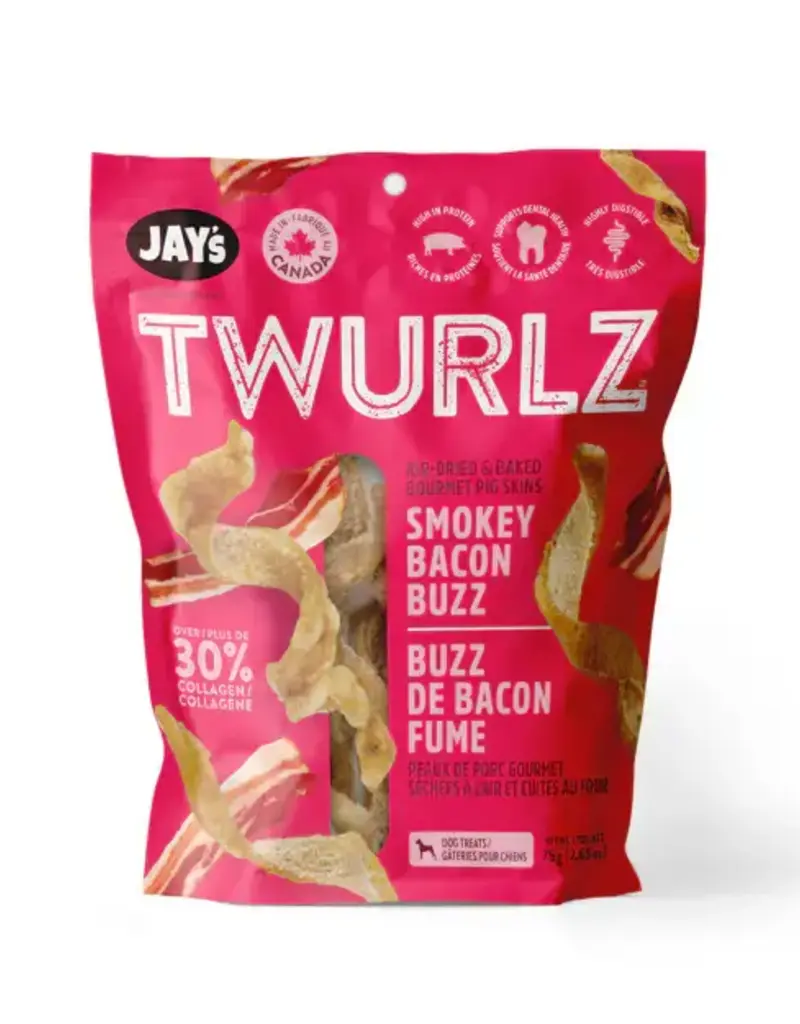 Jay's Jay's Twurlz Smokey Bacon Dog Treats 75g