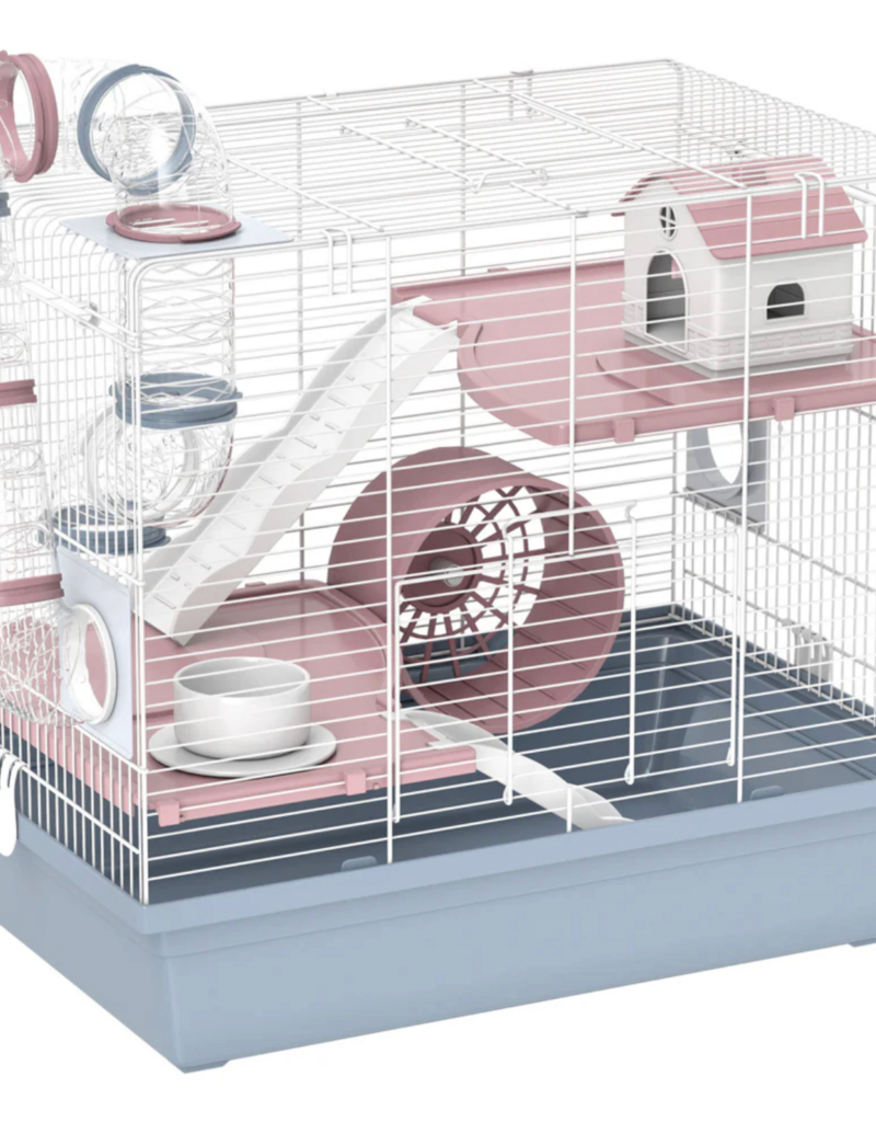PawHut PawHut 3-Tier Hamster Cage with Excerise Wheel, Food Bowl, Water Bottle, House, Tunnels and Ramps