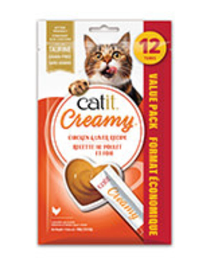 Catit Catit Creamy Lickable Cat Treat - Chicken & Liver Flavour - 12 pack