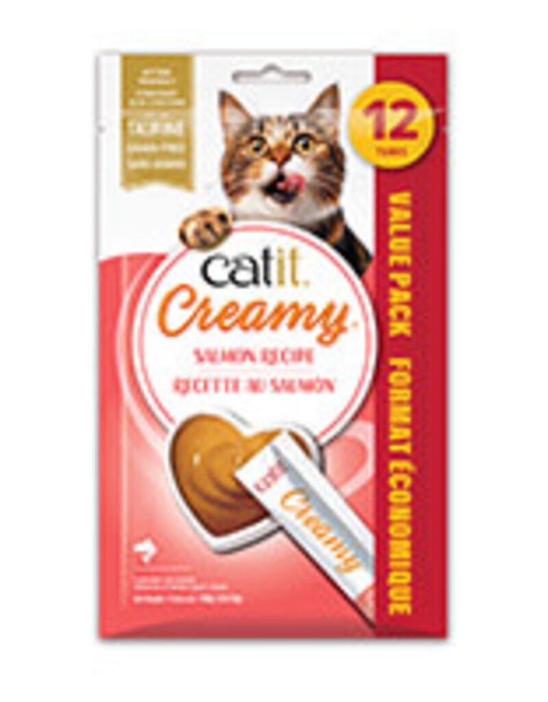 Catit Catit Creamy Lickable Cat Treat - Salmon Flavour - 12 pack