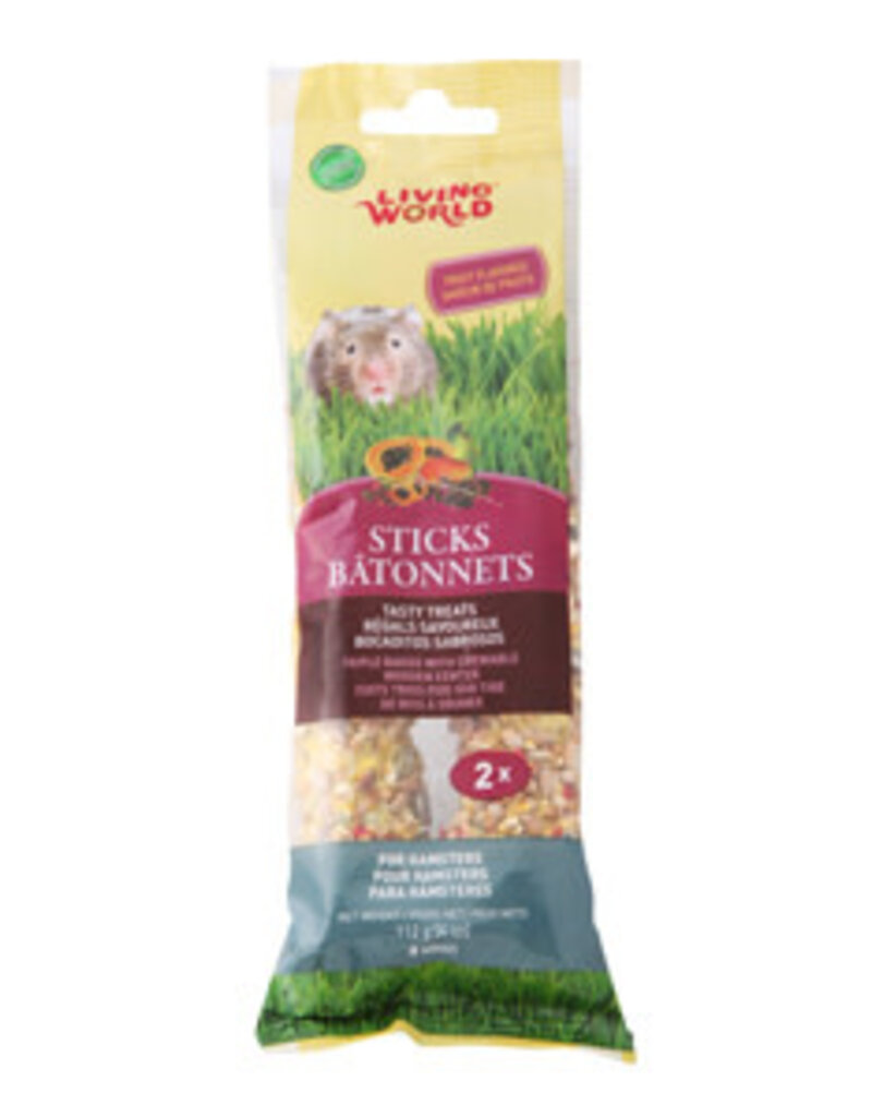 Living World Hamster Sticks Fruit Flavour - 2 pack