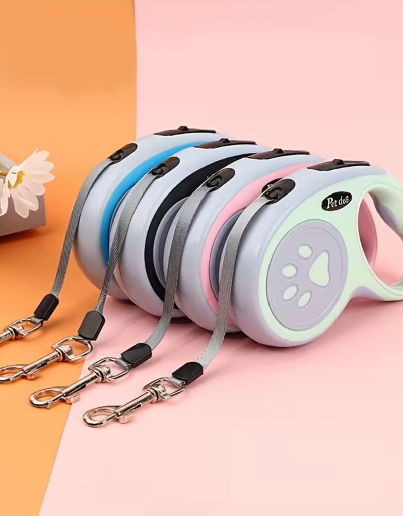 Temu Retractable Leash - Assorted Colours - Small - 9.8ft