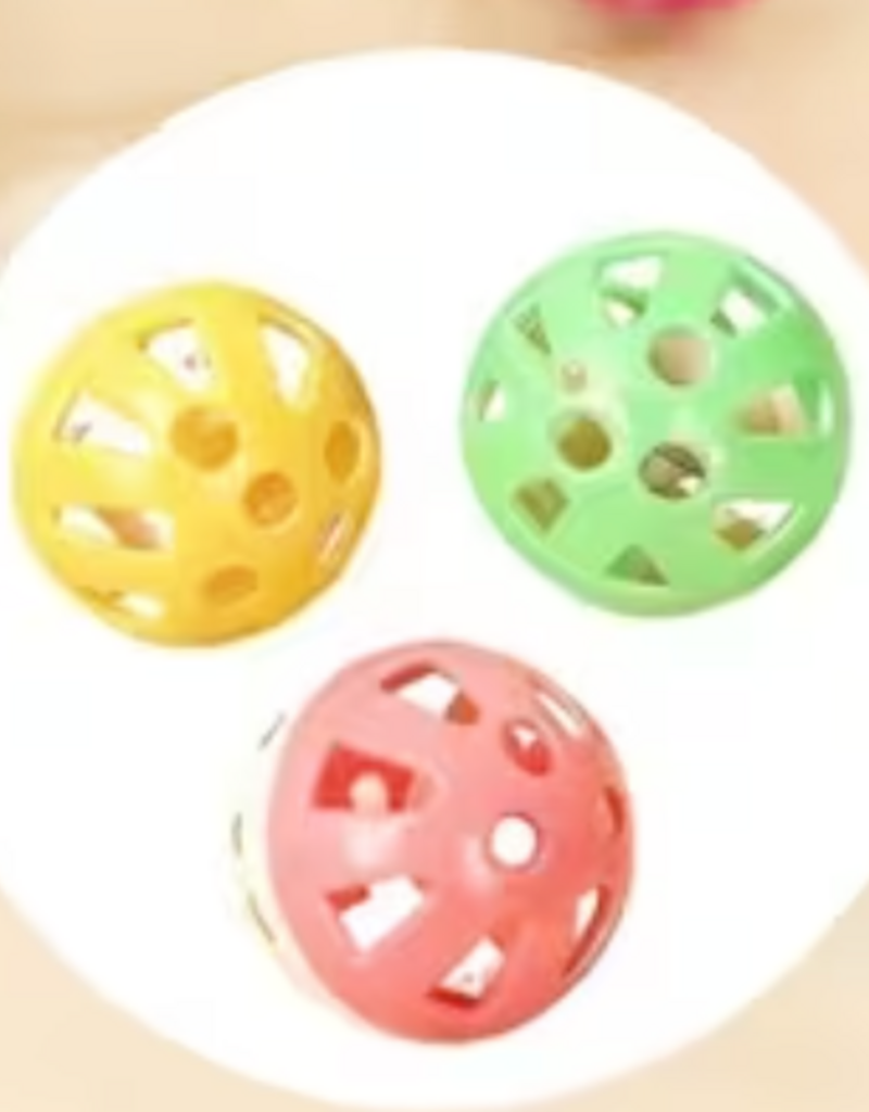Temu Assorted Plastic Ball with Bell Bulk Cat Toys - Assorted Colours 1pc