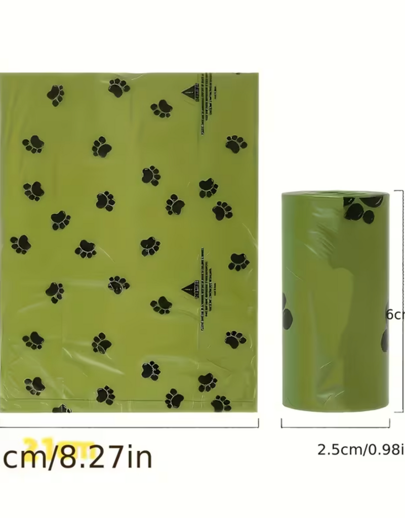 Temu Bulk Waste Bags - 1 Roll/20 Bags - Green