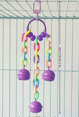 Temu Hanging Acrylic Bell Pendant Bird Toy - Large - Purple