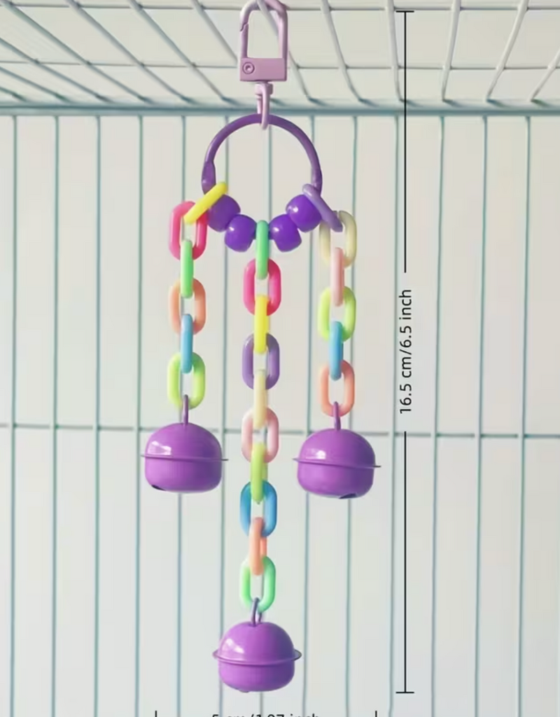 Temu Hanging Acrylic Bell Pendant Bird Toy - Large - Purple