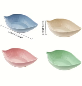Temu Leaf-Shaped Small Animal Food Bowl - Assorted Colours 1pc.