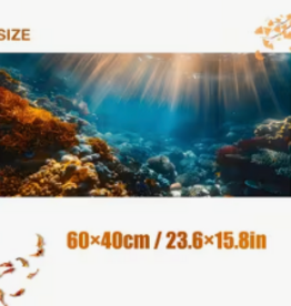 Temu Aquarium Background - Golden Light Coral - 23.6x15.8in