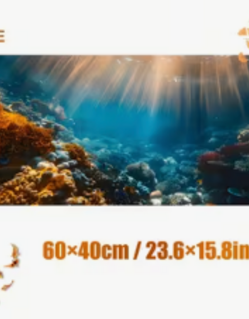 Temu Aquarium Background - Golden Light Coral - 23.6x15.8in