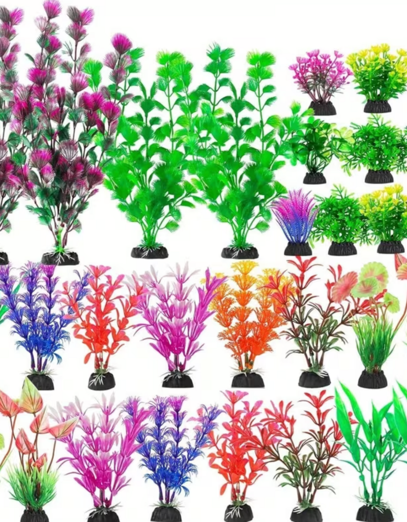 Temu Bulk - Artificial Assorted Aquarium Plants (7.9in - 12.3in) - Large 1pc.