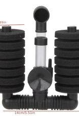 Temu Double Sponge Aquarium Biological Sponge Filter - Black 1pc.