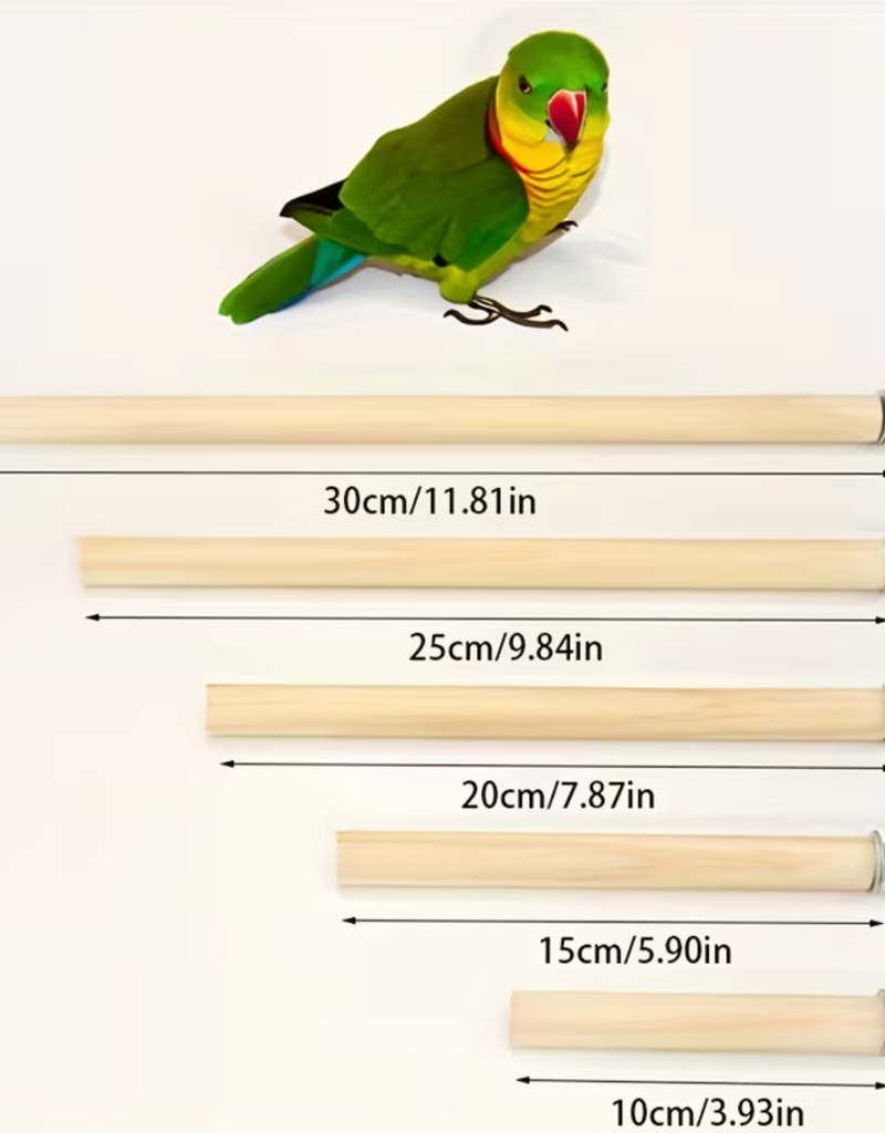 Temu Wooden Bird Perch - 10cm - XSmall 1pc