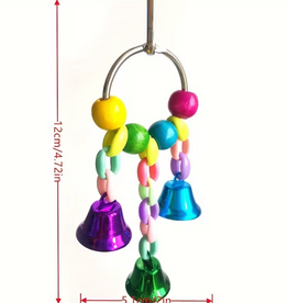Temu Hanging 3-Bell Pendant Bird Toy 1pc.