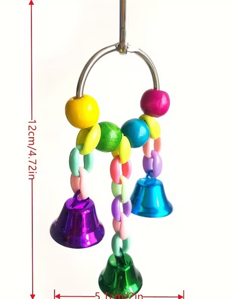 Temu Hanging 3-Bell Pendant Bird Toy 1pc.