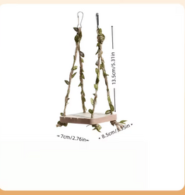 Temu Bird Swing with Rope & Leaves