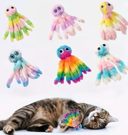 Temu Plush Octopus Cat Toy - Assorted Colours 1pc.