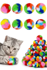 Temu Bulk - Rainbow Plush Ball Cat Toy 1pc