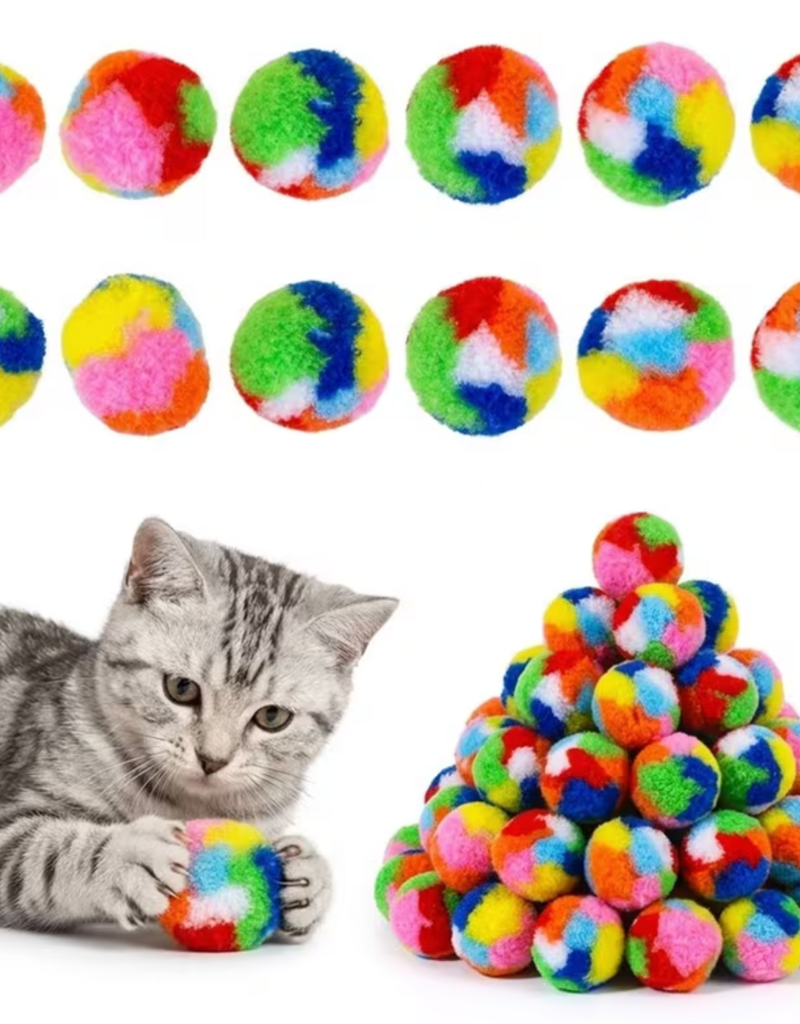 Temu Bulk - Rainbow Plush Ball Cat Toy 1pc