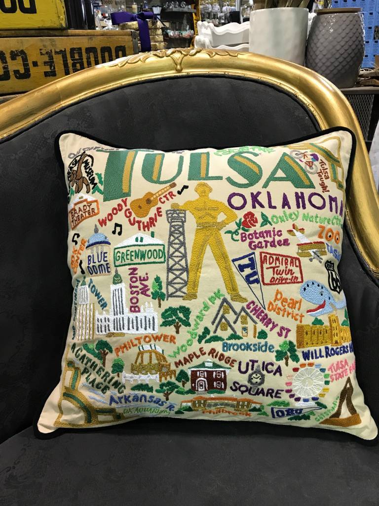 CatStudio Tulsa Hand Embroidered Pillow