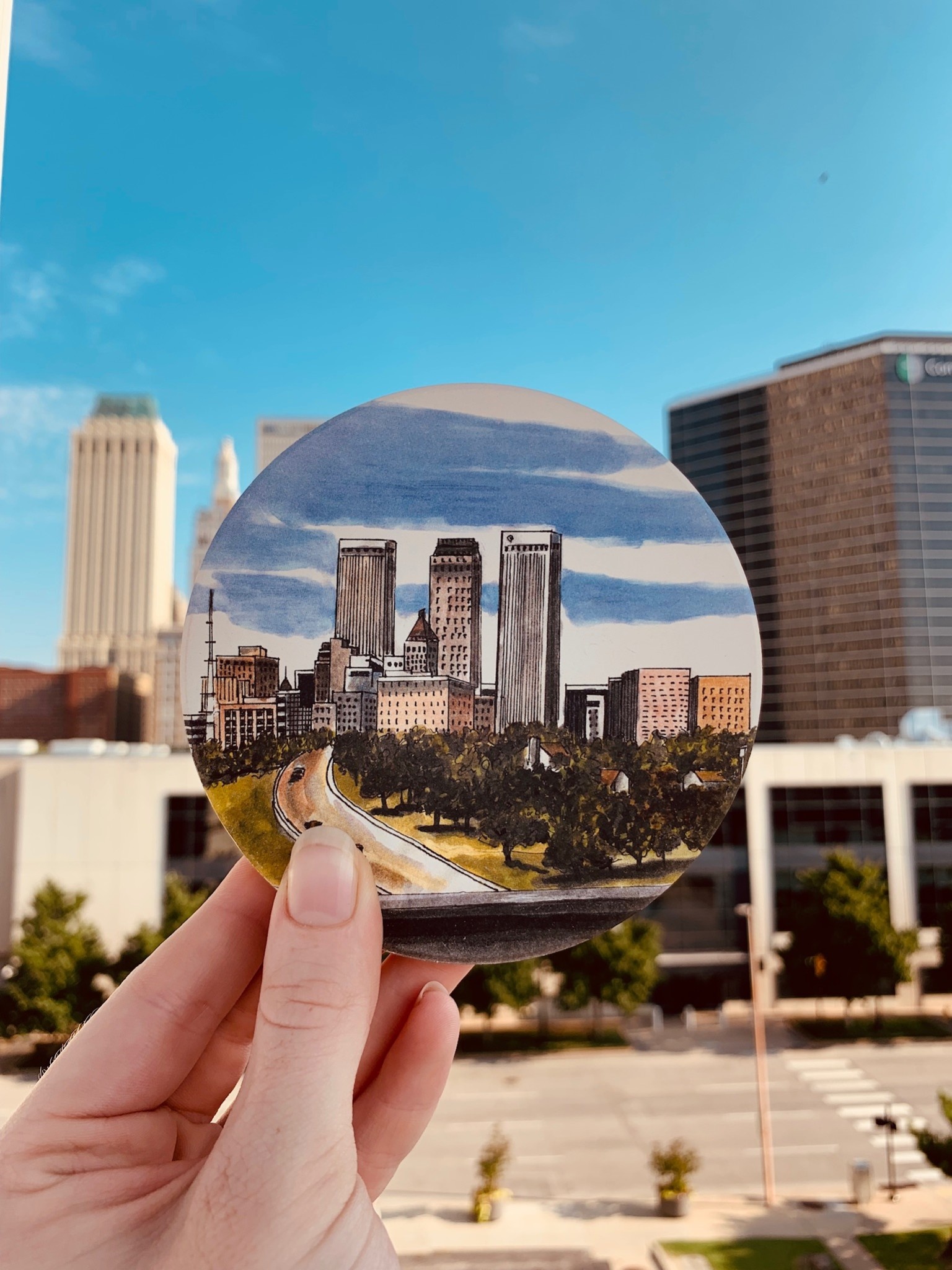 Tulsa In Ink Tulsa Skyline Coaster