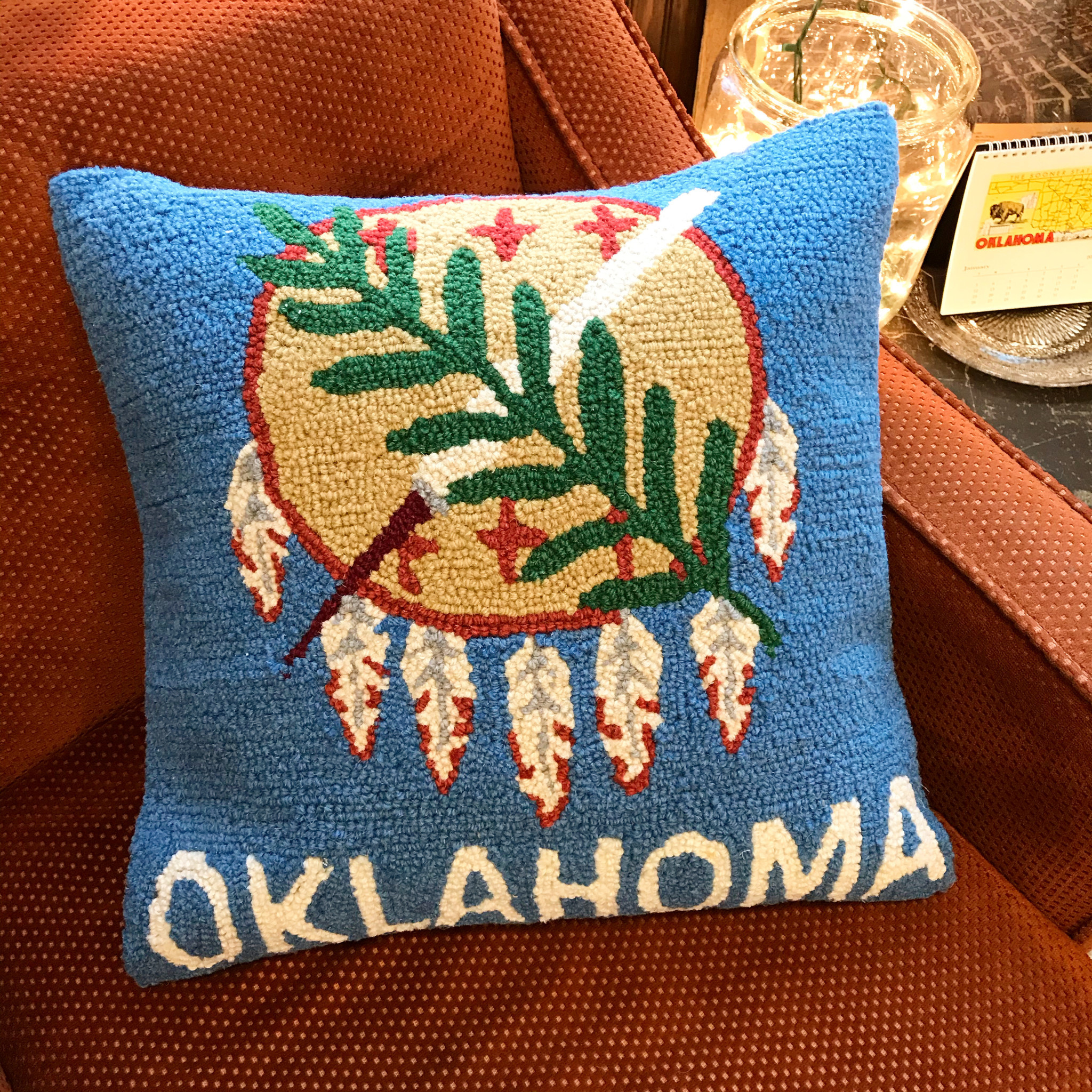 Peking Handicraft Oklahoma Flag Pillow