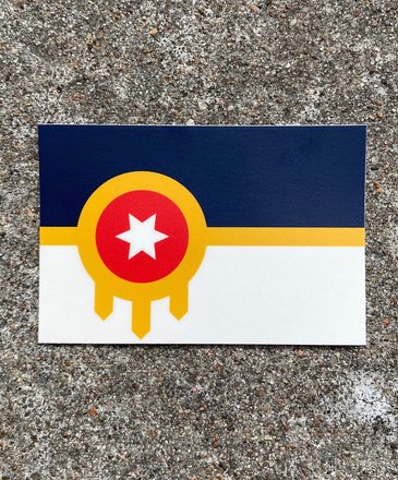 Ida Red Tulsa Flag Sticker Large