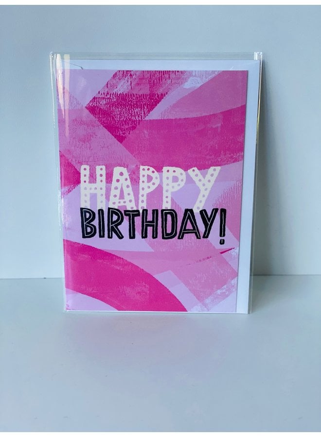 Happy Birthday Pink Texture Card