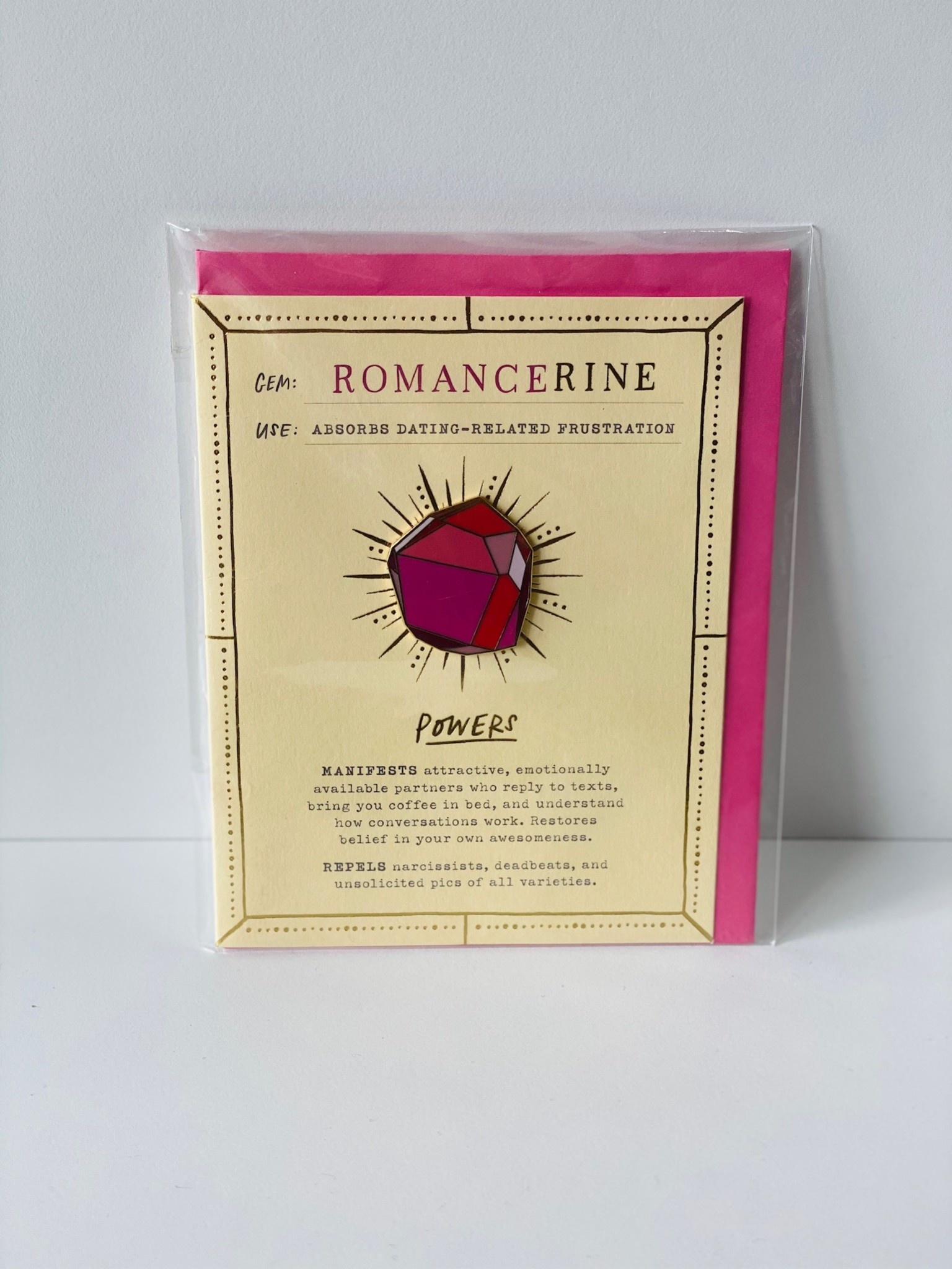 Emily McDowell Studio Gem Card and Enamel Pin Set- Romancerine