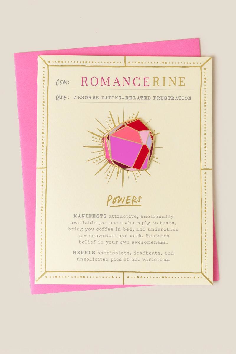 Emily McDowell Studio Gem Card and Enamel Pin Set- Romancerine
