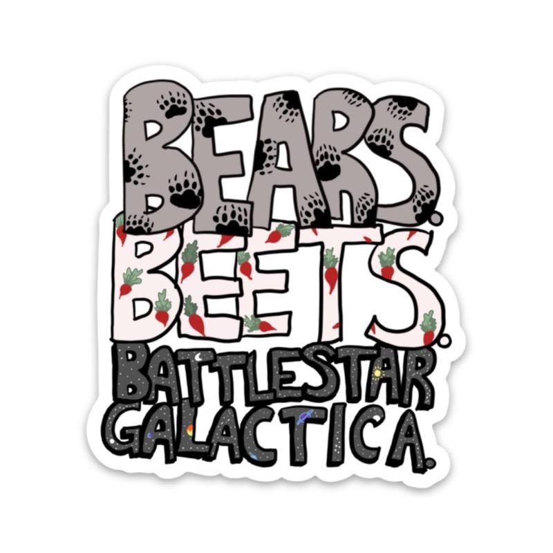 Big Moods Bears. Beet. Battlestar Galactica- Office Sticker