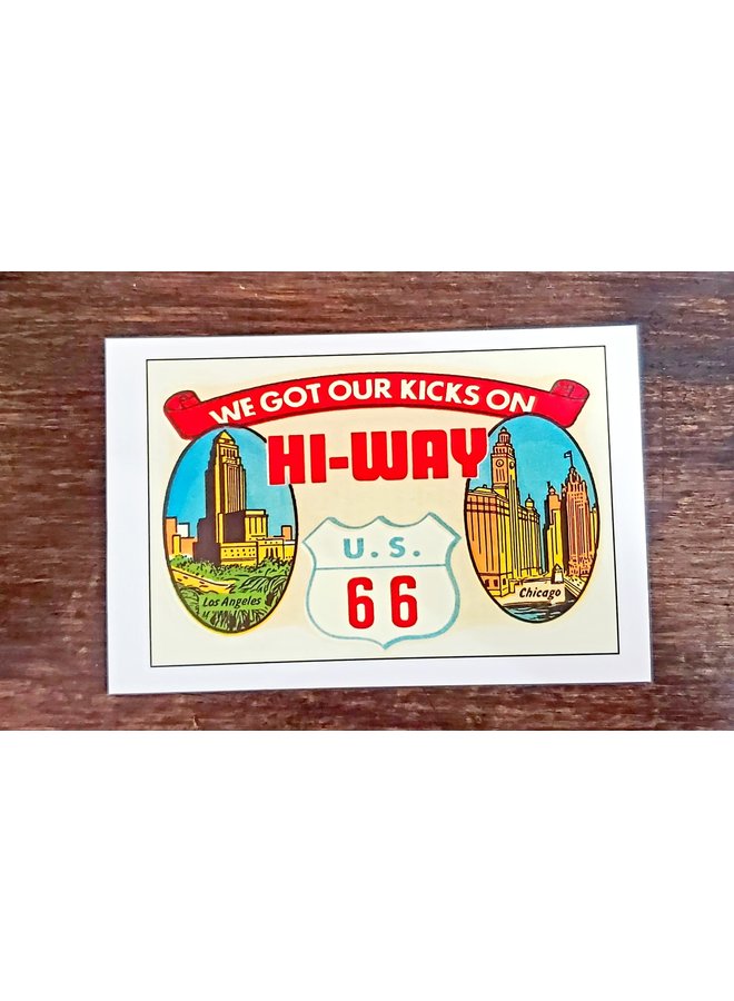 Route 66 Decal Postcard