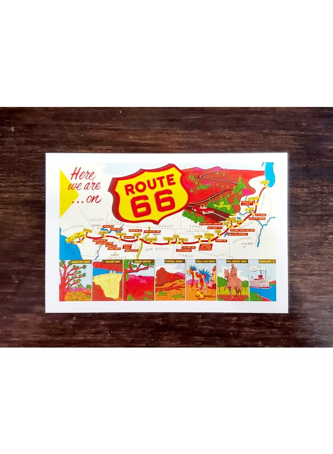 Here We Are Route 66 Postcard