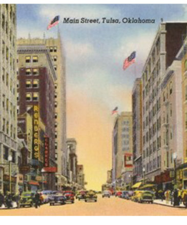 Found Image Press Main Street, Tulsa Postcard