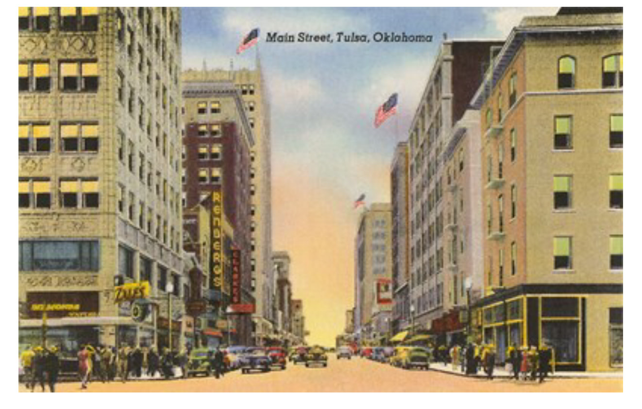 Found Image Press Main Street, Tulsa Postcard