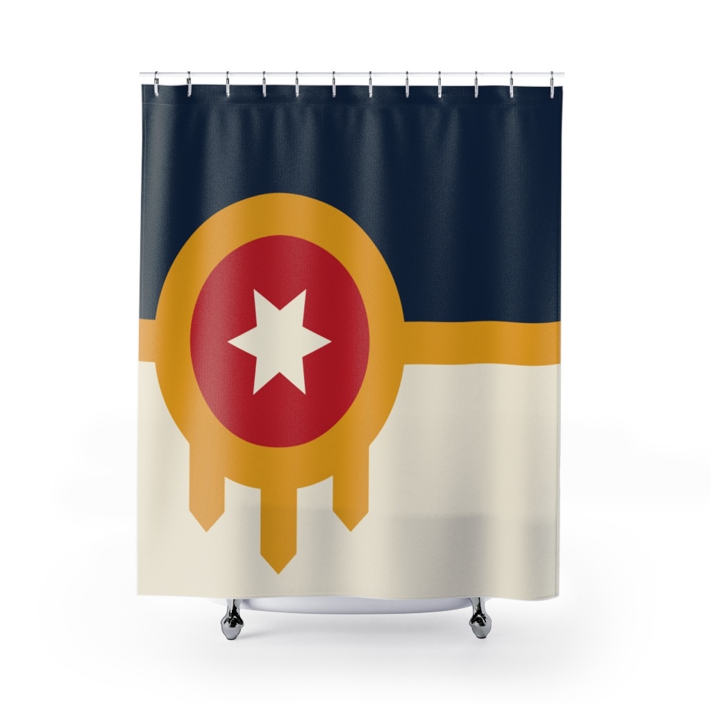 71"x 74" Tulsa Flag Shower Curtain - Ida Red General Store