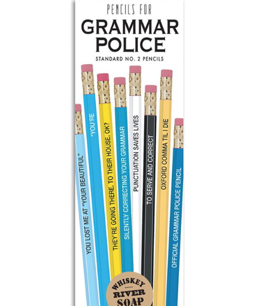 Whiskey River Soap Company Grammar Police Pencils