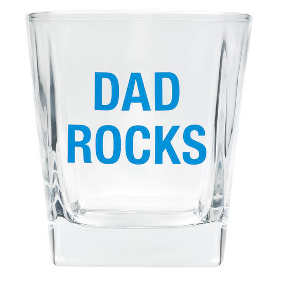 About Face Dad Rocks Rocks Glass
