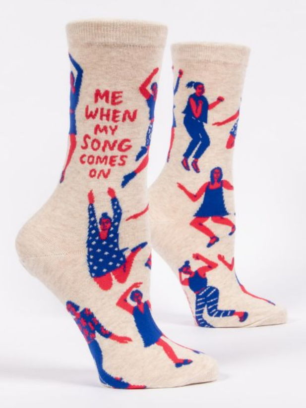 Blue Q When My Song Comes On Women's Crew Socks