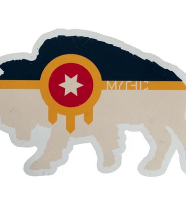 Mythic Press Bison Tulsa Flag Sticker