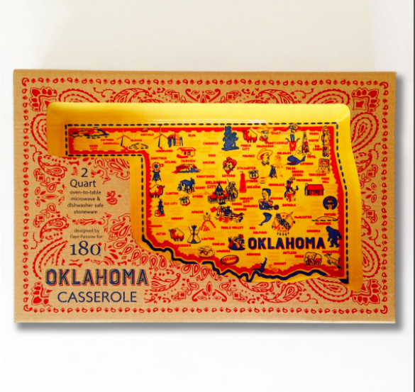 One Hundred 80 Degrees Oklahoma Stoneware Casserole Dish