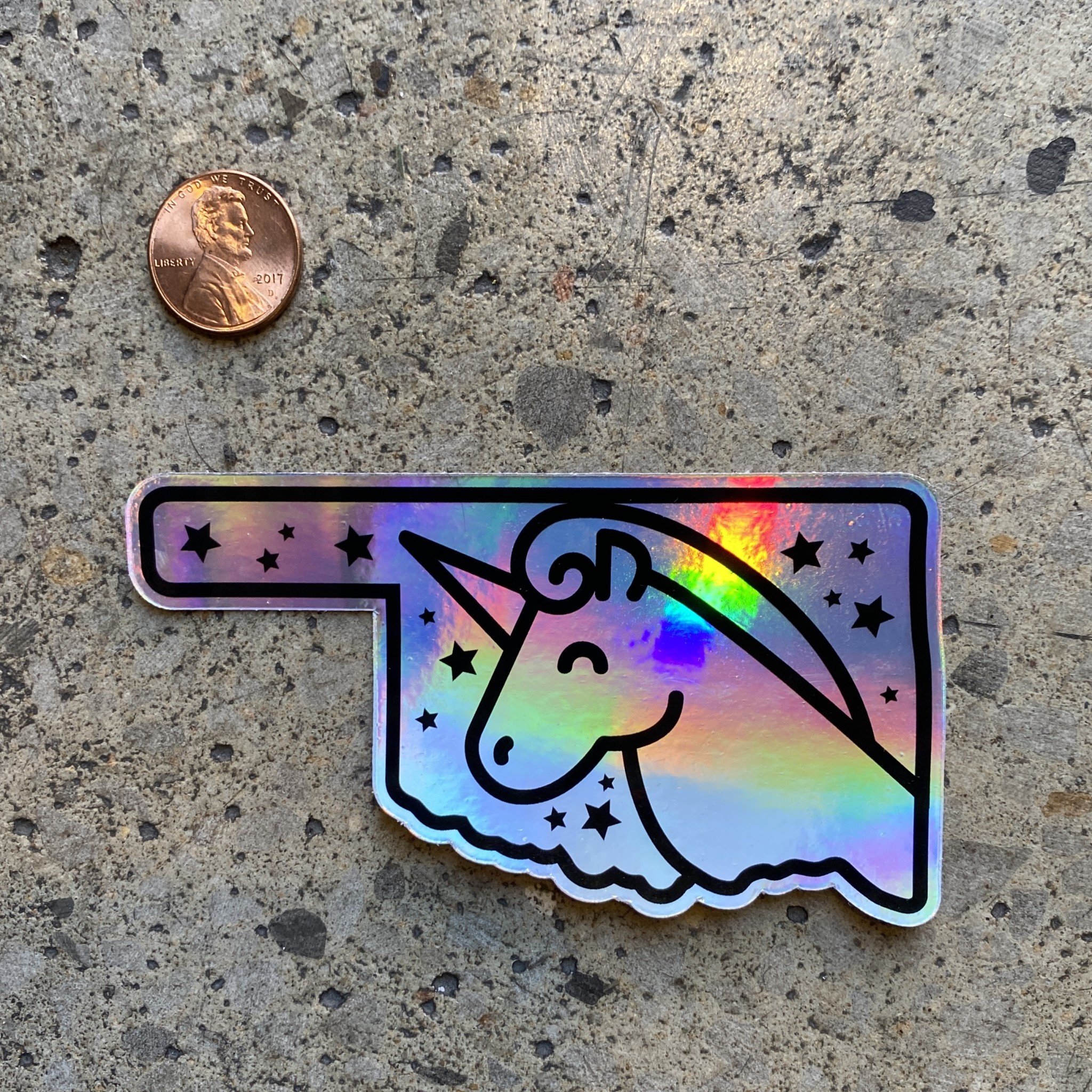 Ida Red Oklahoma Holographic Unicorn Sticker