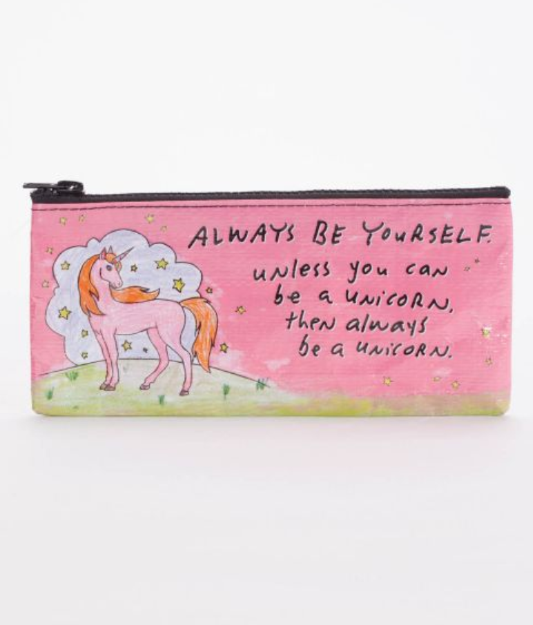 Blue Q Always Be a Unicorn Pencil Case