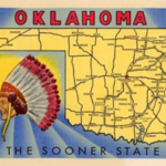 Found Image Press Oklahoma The Sooner State Map Postcard