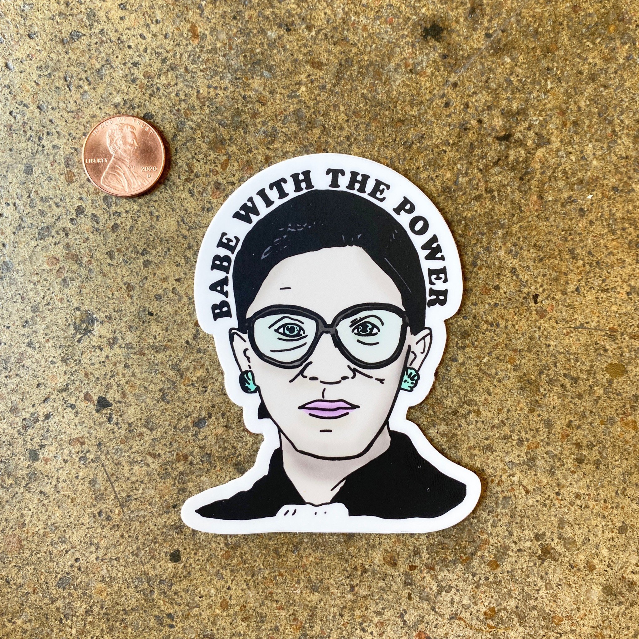 What's His Name RBG Babe With Power Color Sticker