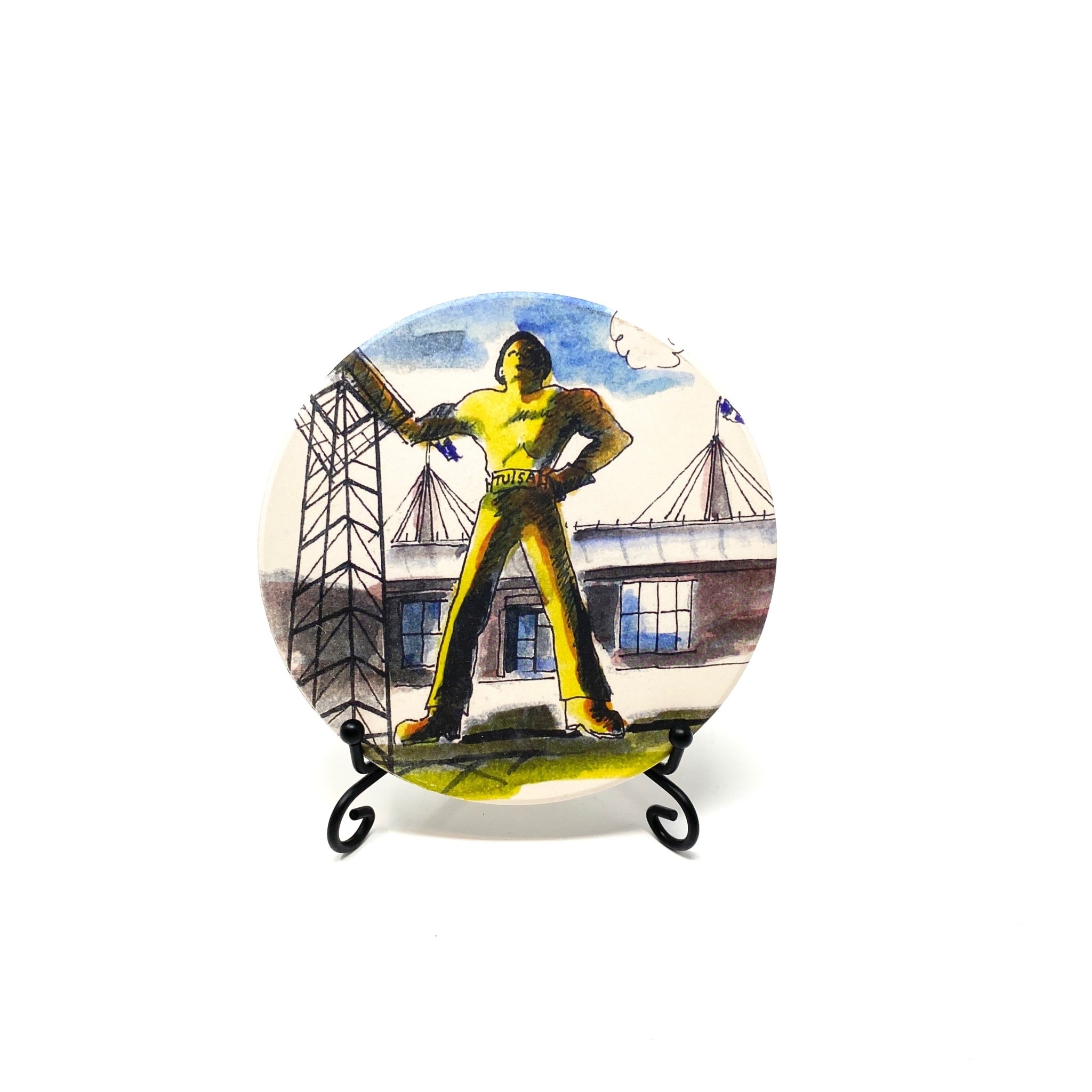 Tulsa In Ink Golden Driller Coaster