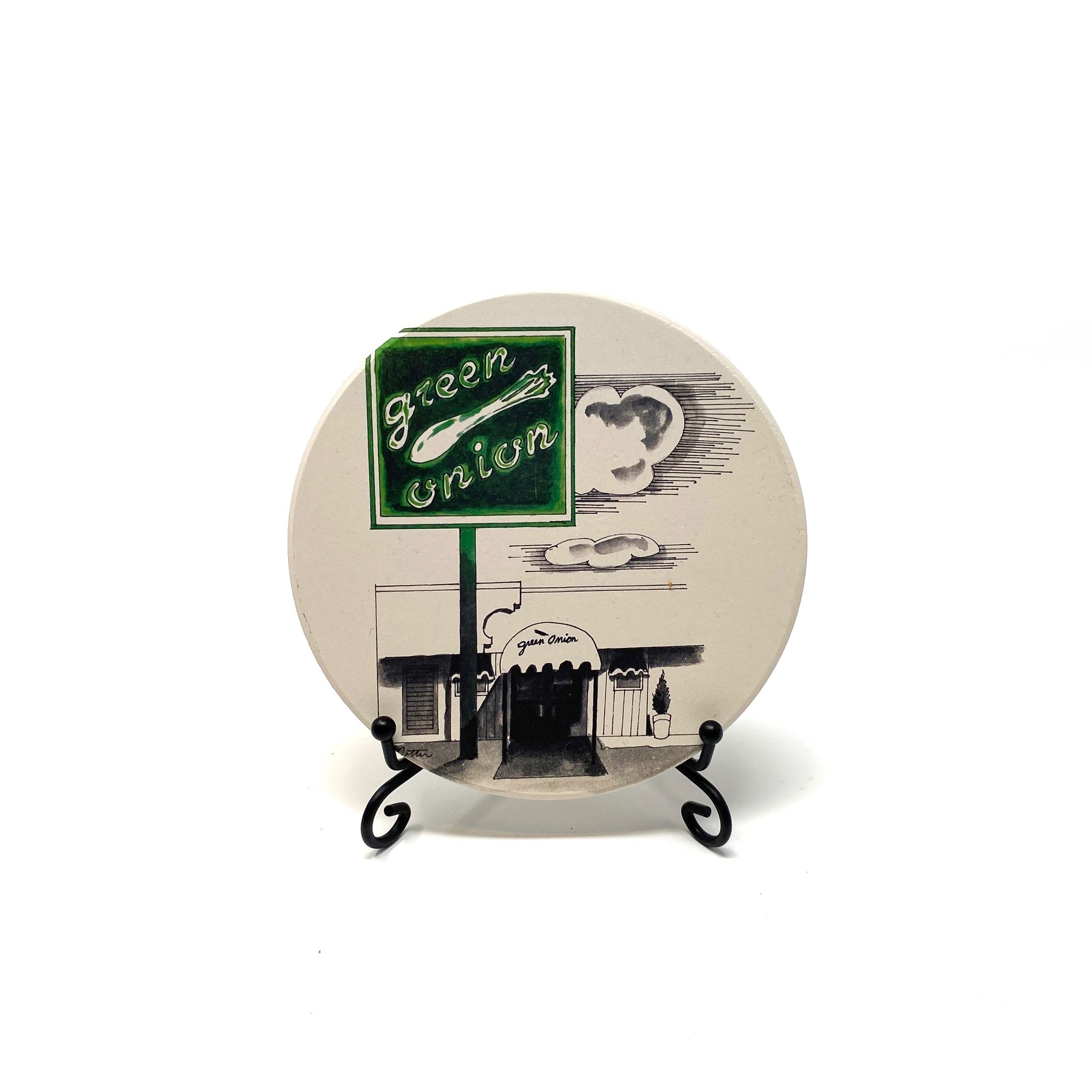 Tulsa In Ink Green Onion Coaster